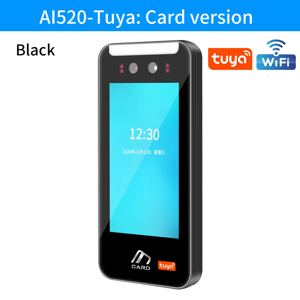 5 inch Touch Screen Server WIFI Tuya Face Recognition Fingerprint Access Control With RFID Reader Face Time Attendance Machine