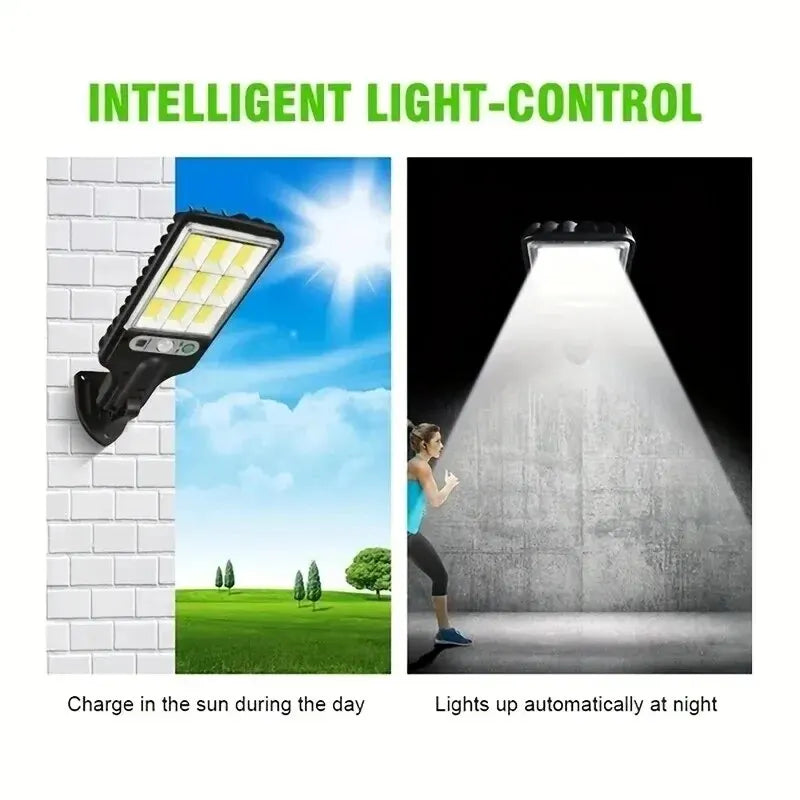 72/108 COB Sensor Solar Luzes LED para Exteriores Rua Jardim Lâmpadas Solares 3 Modos Sensor de Movimento À Prova D'água Controle Remoto Luz de Parede