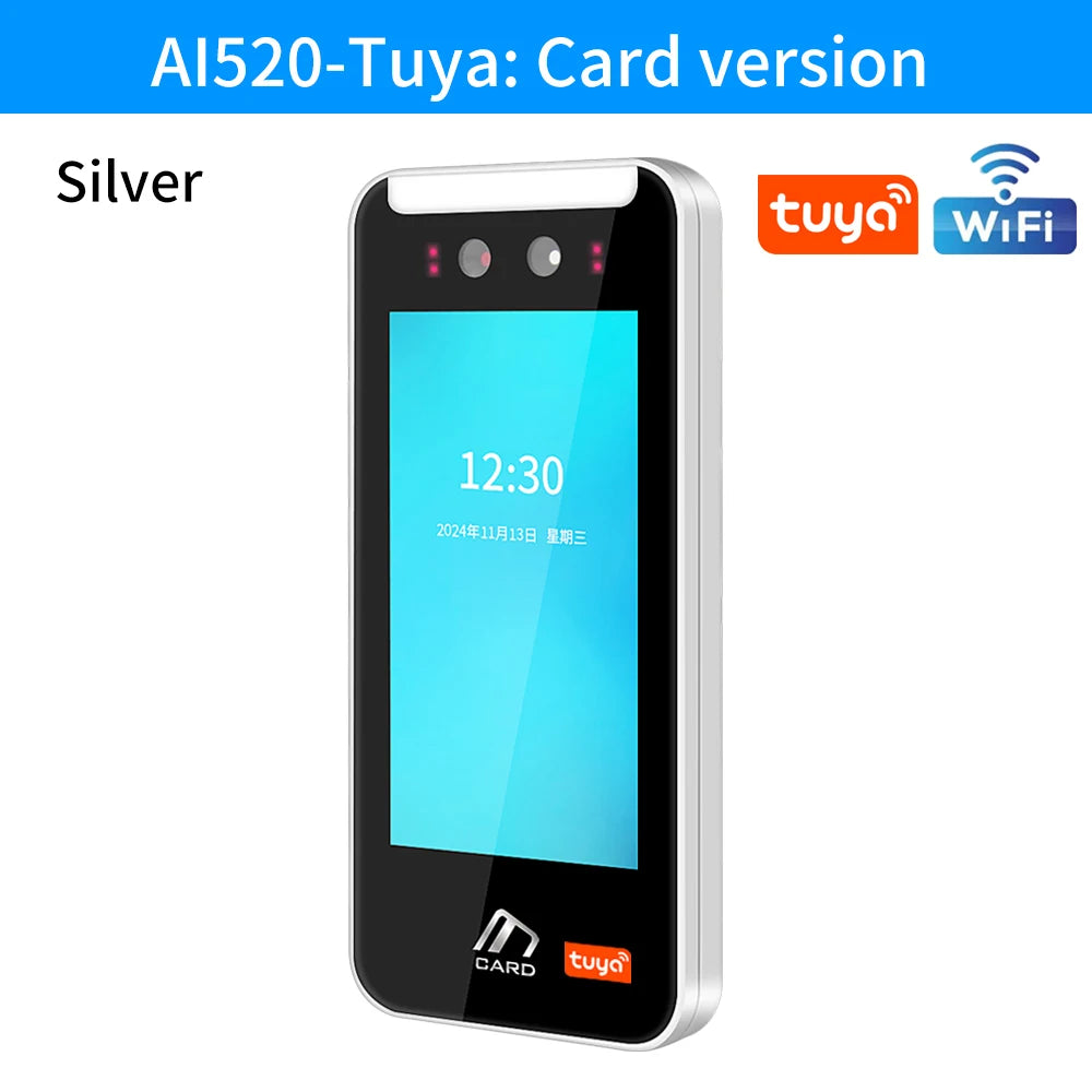 5 inch Touch Screen Server WIFI Tuya Face Recognition Fingerprint Access Control With RFID Reader Face Time Attendance Machine