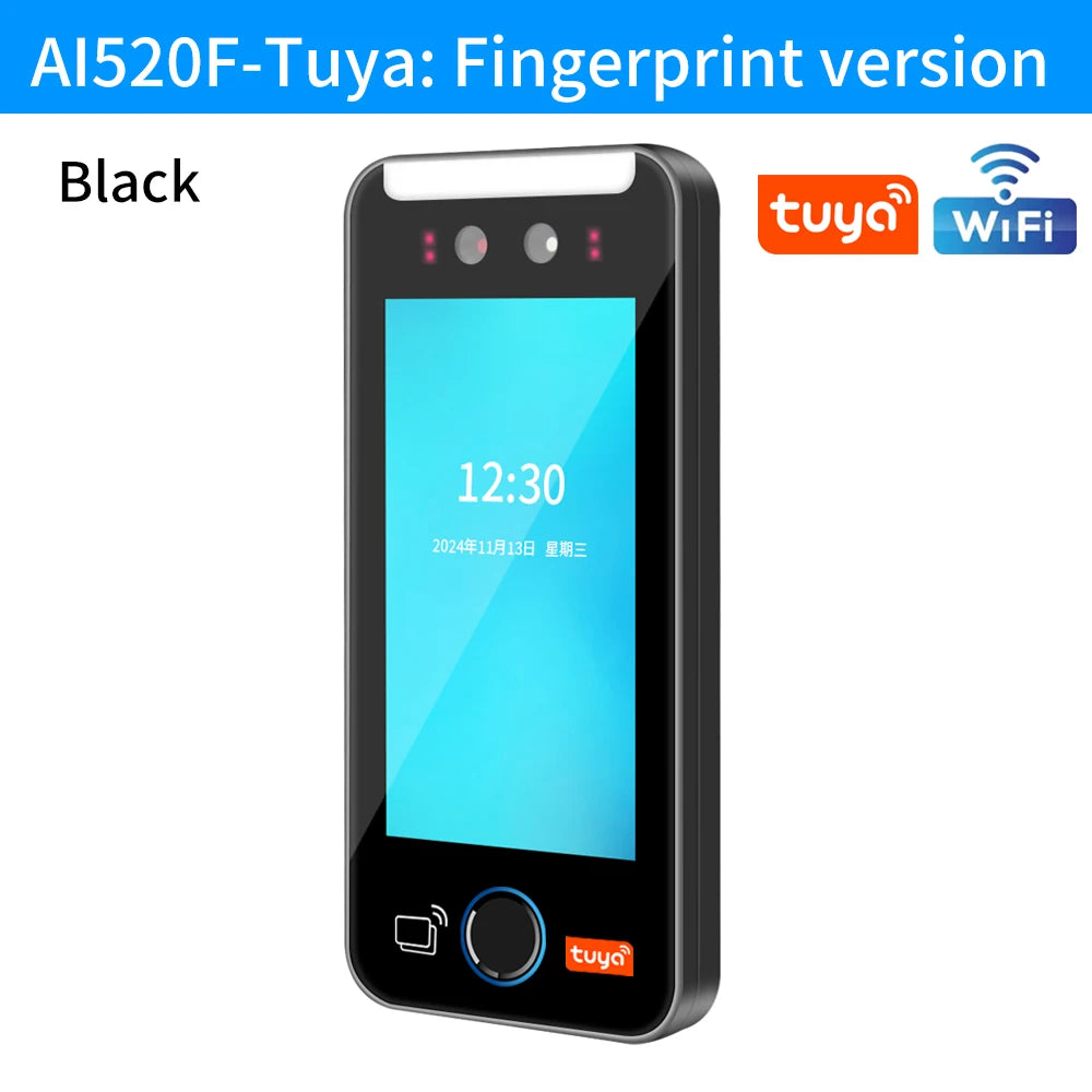 5 inch Touch Screen Server WIFI Tuya Face Recognition Fingerprint Access Control With RFID Reader Face Time Attendance Machine