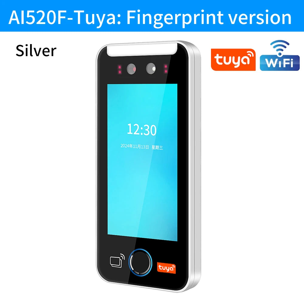5 inch Touch Screen Server WIFI Tuya Face Recognition Fingerprint Access Control With RFID Reader Face Time Attendance Machine